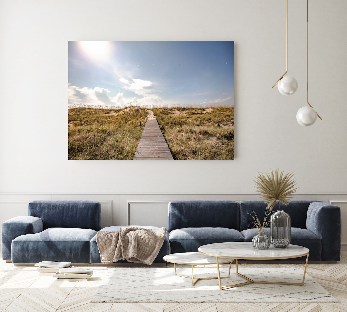 mock up poster frame in modern interior background, living room, Scandinavian style, 3D render, 3D illustration